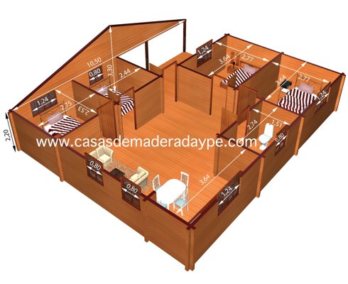 Casas de Madera modelo Kristy 90 m2
